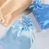Present Wrap 10st/Lot Gifts Candy Color Packaging DrawString Satin Bags Jewellery Pouch Bag Armband Halsbandörhängen Ring Organisator Fall
