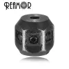 Beads REAMOR High Quality Stainless Steel CNC Beads Jewelry Accessories 1mm Micro Inlay Black White CZ Beads fit DIY Bracelet Making