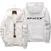 Giacche da uomo 2024 Mens SpaceX Space X Logo Felpe con cappuccio Stampa Casual Primavera e Autunno Tute protettive da gara Sport Cerniera Giacca Cappotti