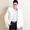 Designer Autumn and Winter Mens Fur Coat with Oversized Lapel Faux 7REL