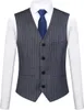 Heren 3-delig krijtstreeppak, slim fit, casual kledingkostuum, blazer + vest + broek