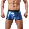Sous-vêtements Sexy Design Mens Sous-vêtements Boxer Cuir Verni Wetlook Shinny Trunks Cool Shorts Brillant Boxers Pour Homme