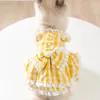 犬のアパレル夏の格子縞のドレスソフト服ファッション子犬プリンセススカートかわいい弓猫結婚式チワワ子猫