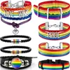 Braccialetti con ciondoli LGBTQ Arcobaleno per uomo e donna Coppie LGBT Pride Bracciale Cuore regolabile vince braccialetto Amore Gioielli regalo