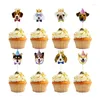 Cake Tools Cute Cartoon Cat Dog Topper Animals Theme Kids Birthday Banner Baby Shower Favors Party Cupcake Decorations Supplies