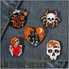 Pins Brooches Pins Brooches Halloween Enamel Brooch Skeleton Spooky Pumpkin Badge Gothic Jewelry 1469 E3 Drop Delivery 2021 Dhseller2 Dhicy