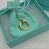 Tiffanyjewelry Altın Kolye Tasarımcısı Kadınlar için Mücevher Mücevherleri T1 Daire Kolye S925 STERLING Silver High Edition Circle Pürüzsüz Yaka Zinciri Moda ve Simpli