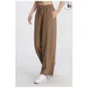 Yoga Al08 Porter des pantalons de jogging pour femmes prêts à tirer la corde extensible ample jambe large vêtements d'extérieur taille haute respirant course jambe droite Pa 59