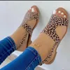 Sandaler Ladies 2024 Fashion Solid Leopard Print Women's Summer Casual Outdoor Women Plat Bottom Zapatos