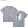 メンズTシャツ日本のアニメコットン服メンTシャツThirts Thirting The Titan Unisex Manga T Shirt Shirt Sleeve Harajuku Tees Closes Q240201