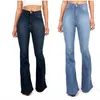 Jeans pour femmes 2024 Printemps / Été Pantalon taille haute Boot Cut pour femmes Mode Casual Slim Denim Pantalon évasé Plus Taille S-4XL