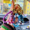 Keychains Light Luxury Electroplating Bear Keychain Fashion Girls Delicate Jewelry Bag Pendant Special Gift Rhinestone