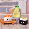 Action Toy Figures Cute Avocado Food Ornament For Kids Children Baby Garden kitten Ornament Gift Room Decoration Toy Miniature Figurines Home Decor
