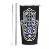 Tumblers Nazar Evil Eye RVS Tumbler Charm Protection Rijdende automokken Grote thermische mok Koud drankje Melk Thee Waterfles