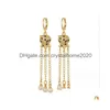 기타 보석 세트 개인화 된 여자 Long Fringe Leopard Earrings Drop Delivery Jewelry Jewelry Set DHVFB