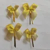 Décoration de fête 50pcs 2 tailles or Bowknot fil d'étanchéité boulangerie arc emballage pain gâteau bricolage torsion cravate fournitures de noël