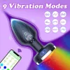 アプリリモートコントロールアナルバイブレーターBluetooth LED Butt Plug Men Prostate Massager Memals Masturbator Adult Sex Toys for Women Gay 240126
