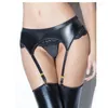 Garter Ohyeahlady Gater Belt Sexig kvinnor midja strumpeband för strumpor Black Faux Leather Suspender Latex underkläder