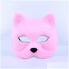 Maschere per feste Pelliccia sintetica Gatto Volpe Maschera Animale peloso Cosplay Mezza maschera Maschere per feste in maschera Costume di Pasqua Consegna a domicilio Dhsqc