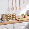 キッチン収納ボックスフリップタイプの卵ボックス冷蔵庫オーガナイザーフードコンテナ3レイヤーエッグフレッシュキーピングケースホルダー