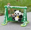 Action Toy Figures Lovely Panda Micro Building Blocks Kawaii Ailuropoda melanoleuca Animal Zoo Mini Bricks Home Decoration Toys For Children