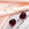 Stud Earrings Temperament Cherry Drop Suitable For Women Personality Stainless Steel Charm Wedding Jewelry Gifts