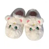 Slippers ASIFN Women's Cotton Casual Winter Girl Home Warm And Cute Cartoon Kitten Soft Sole Comfortable Plush Shoes Student