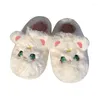 Pantoufles ASIFN Femmes Coton Casual Hiver Fille Maison Chaud Et Mignon Dessin Animé Chaton Semelle Souple Confortable Chaussures En Peluche Étudiant