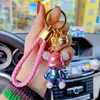 Keychains Light Luxury Electroplating Bear Keychain Fashion Girls Delicate Jewelry Bag Pendant Special Gift Rhinestone