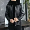 Haining Leather Jacket Mens Fur Integrated Cotton Dads Outfit DCTN