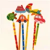 Pencils Wholesale Wood Pencil Cartoon Animal Wooden Pencils Eraser Toppers Pen Unique Party Favor Novelty Christmas Gifts For School O Dhaco