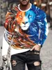 Funny 3D Lion Printing Long Sleeve Tshirt Fashion Animal Pattern Men's T Shirt Casual Oneck Cotton Pullover Autumn Street Tops 240118