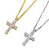 Pendentif Colliers Sumeng Hip Hop Alliage Croix Collier Cristal Jésus Strass Pour Hommes/Femmes 2024 Bijoux De Mode Cadeaux