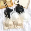 Bras Silk Triangle Cup Bra koronka seksowna naturalna morwa oddychająca stała kolor gładki francuski letni cień