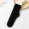 Women Socks Solid Color Four Seasons Women's Middle Tube Thin Loose College Style Soft Home Sock Student