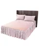 Bed Skirt Spring Flower Peach Blossom Pink Cherry Blossoms Fitted Bedspread With Pillowcases Mattress Cover Bedding Set