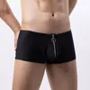 Cuecas homens frescos roupa interior solta boxer shorts zíper grande para bolsa moda coreana roupas masculinas