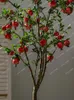 Decorative Flowers Artificial Pomegranate Fruit Tree Bionic Fake Flower And Greenery Plant Pot Floor Trees Landscaping Decoration