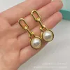Tiffanyjewelry Naszyjnik Designer dla kobiet pierścień biżuterii High Edition S925 Srebrny stwardnienie naturalne kolczyki perłowe modne kolczyki