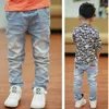 Kids Pants Big Boys Stretch Joker Jeans Spring Children Pencil Leggings Autumn Denim Clothes For 2 to 14 Years Male Child 240124