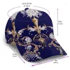 Cappellini da baseball Noisydesigns Blu dorato modello barocco Donna Ragazza Cappelli da sole Casual Snapback Berretto da baseball Inverno Autunno Tendenza di lusso