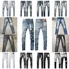 Purple Jeans Womens Designer för Mens High Quality Ripped Slim Fit Motorcykelcyklister Pants Men Fashion Design Streetwear Storlek 28-40