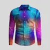 Chemises décontractées pour hommes Chemise simple Impression colorée à manches longues Mode Street Hommes Vêtements Lâche Surdimensionné Tops de haute qualité