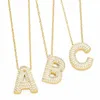 Catene Moda 26 lettere Alfabeto Collana per donne A-Z Zircone cubico Lettera iniziale Collane Fascino Gioielli Hip Hop Regalo