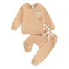 Kleidungssets CitgeeAutumn Kleinkind Baby Mädchen Herbstkleidung Gänseblümchen bestickt Langarm Sweatshirt Tops Solide Hosen Set Frühlingsoutfit