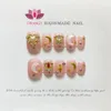 Handgemaakte pers op nagels Glitter Rhinestone3d Charms Kunstnagels met ontworpen vingernagel Nepnagel met lijm Acryl nageltips 240201