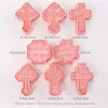 Baking Tools 8pcs Communion Baptism Confirmation Cookie Cutter Set Holy Cross Fancy Fondant Stamp Cupcake Topper Cake Decorating