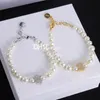 Braccialetti di perline di lusso con perle pure Braccialetti di cristallo con ciondoli Bracciale placcato 18 carati con confezione regalo per data di matrimonio