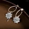 Dangle Earrings S925 Silver Careved Personality Eagle Vintage Men and Women Drop
