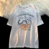 メンズTシャツTシャツ女性特大の夏の花タイガープリント半袖Tシャツの女性オールマッチハーフスリーブトップグラフィックTシャツ2421